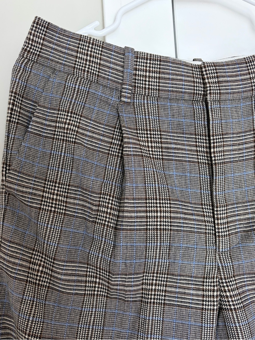 Madewell Glen Plaid Trousers in Black, White and Blue